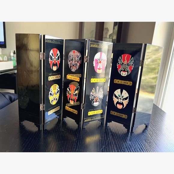6 panels folding screen, Chinese Peking Opera Facial makeups, room decoration - Picture 2 of 9